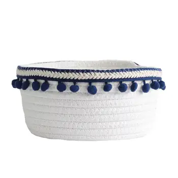 

Nordic Hair Ball Woven Cotton Rope Storage Basket Simple Desktop Snack Cosmetics Box Blanket Laundry Toy Storage Basket