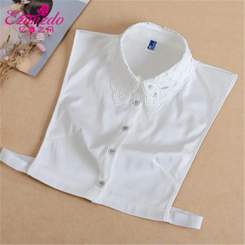 Yizunzhiduo Women sweater with collared shirt attached cotton Removable