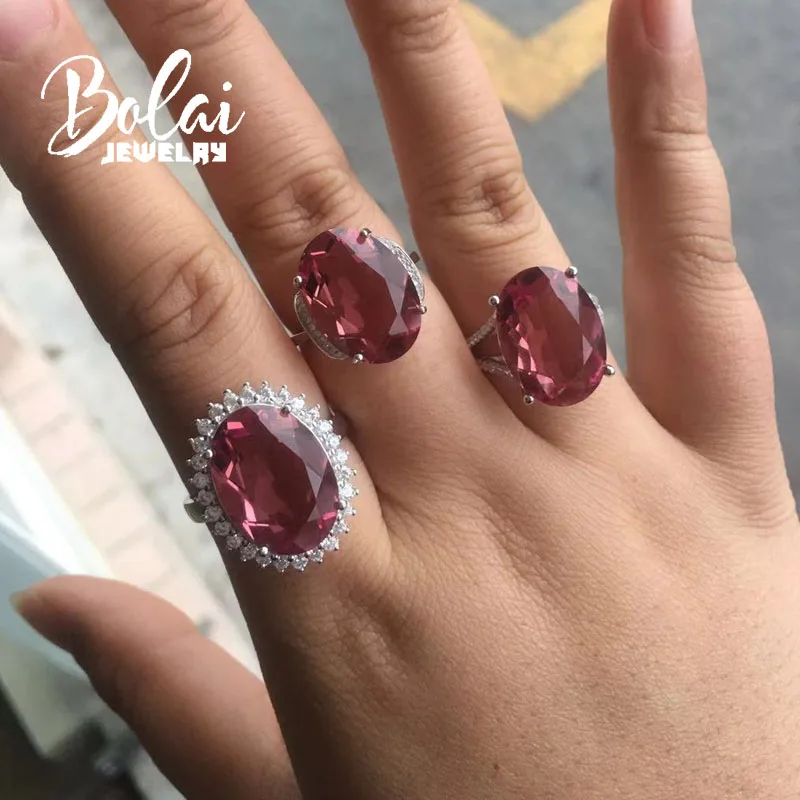 Bolaijewelry, кольца из зултанита, 925 пробы, серебристого цвета, драгоценные камни, Овальные, 13*18 мм, 12.1ct, элегантный дизайн, подарок на день рождения