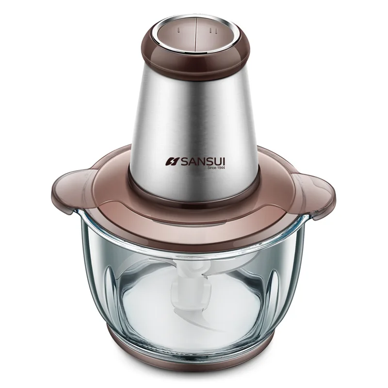 

2L Large Capacity Three-dimensional Four-blade Low Noise Multifunction Stainless Steel Electric Meat Grinder Food Chpper