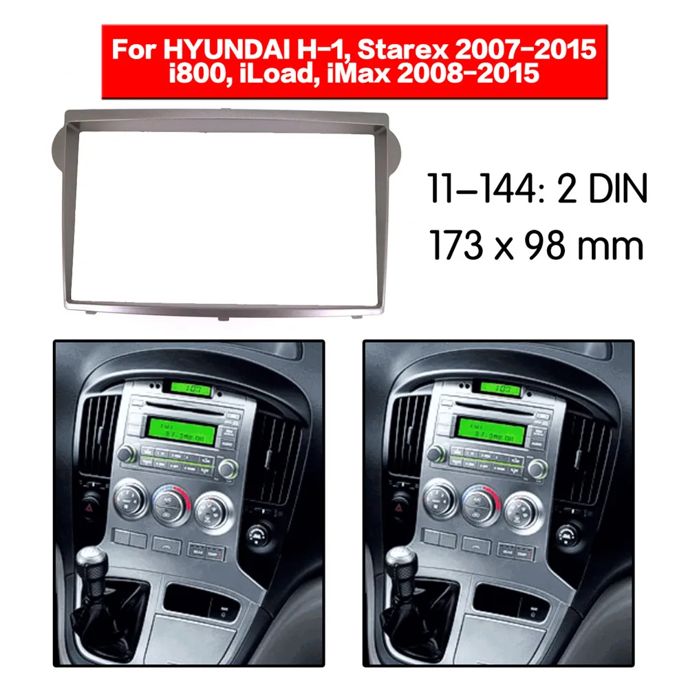 

Car Radio Fascia Frame Kit For HYUNDAI Starex/ H1(Silver) 2007-2015 Audio Bezel Facia Panel Trim Dash Double Din Mount Kit