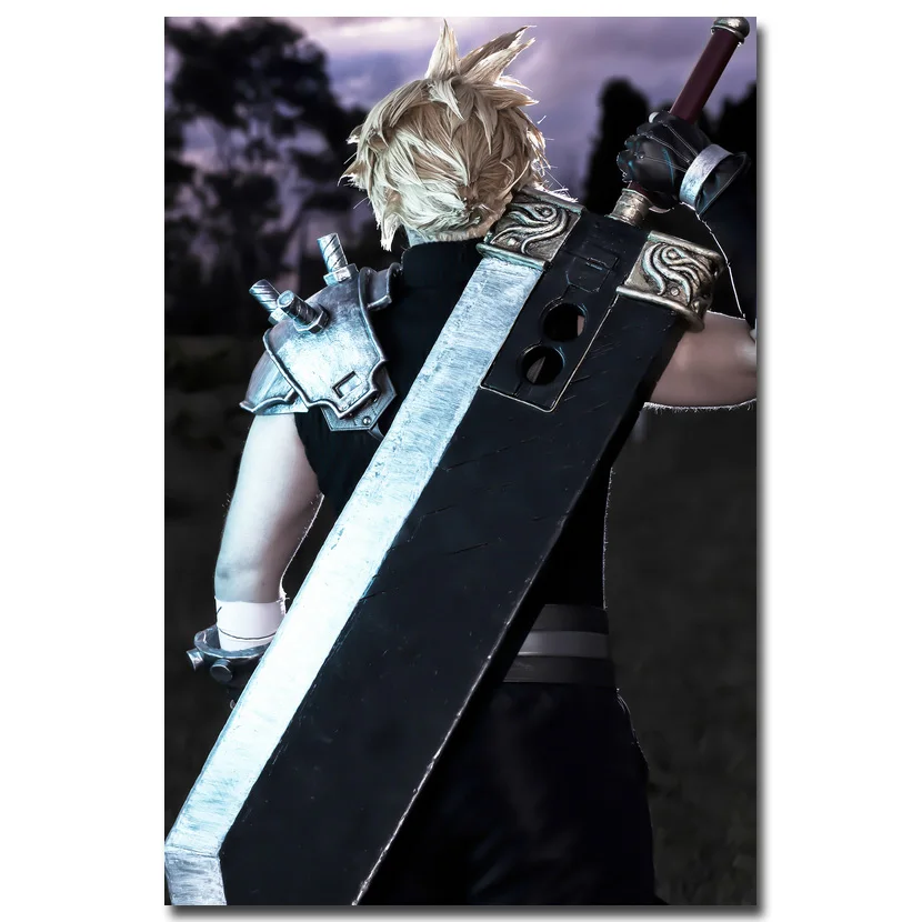 Cloud Strife-Final Fantasy VII художественная шелковая ткань постер принт 13x20 24x36 дюймов