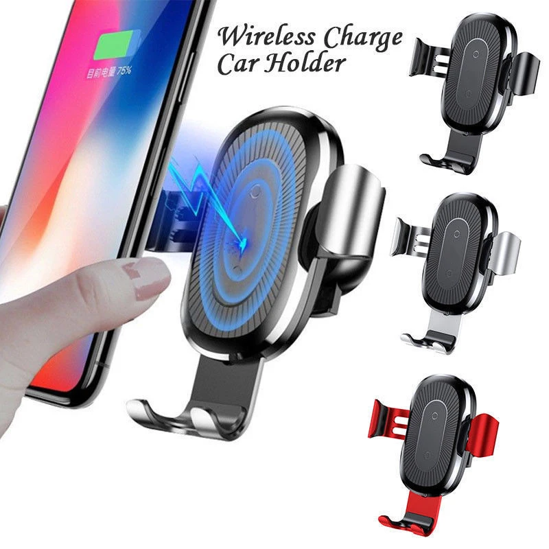 Wireless Charger Metal Gravity Bracket Automatic Wireless Fast Car Charger Mount Holder Mobile Phone Infrared Sensor Charging