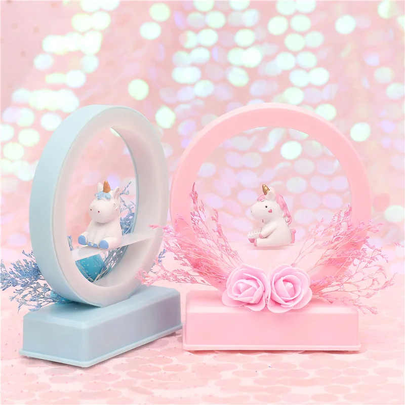 INS Unicorn LED Night Light Music Box Lamp for Kids Bedroom Bedside | Baby Gift | Flower Décor | Nightlight for Toddlers image 4