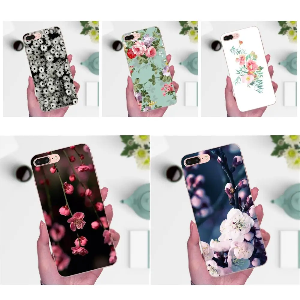 Peony Daisy Cactus Leaves Coque Phone Case Transparent Soft For Xiaomi Redmi Note 2 3 3S 4 4A 4X 5 5A 6 6A Pro Plus | Мобильные