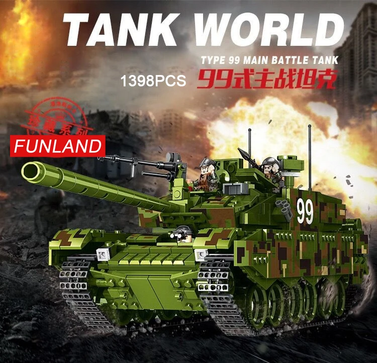 

Modern military ww2 building block model world war army minifigs China ZTZ Type 99 Main Battle Tank batisbricks toys collection