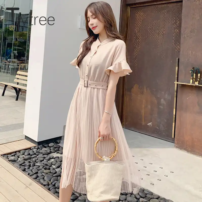 polyester casual dresses