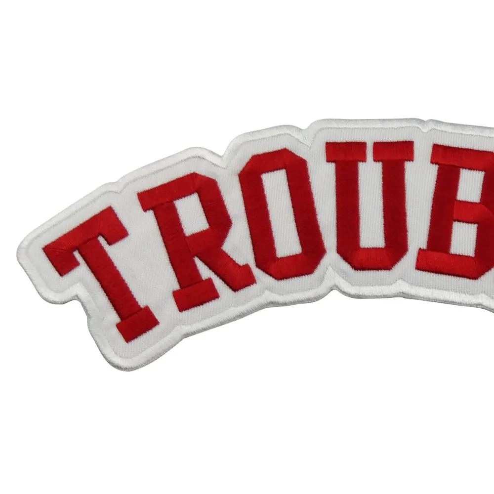Trouble maker Rocker custom biker patches pinup DIY any size cool patch clothing application stickers for jacket (2)