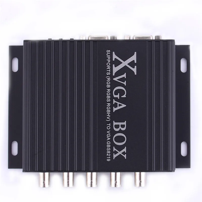 

2017 NEW XVGA Box RGB RGBS RGBHV MDA CGA EGA to VGA Black Industrial Monitor Video Converter with US/EU Plug Power Adapter