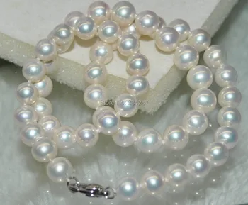 

Natural Rainbow white 8-9mm Round cultured Pearl Necklace