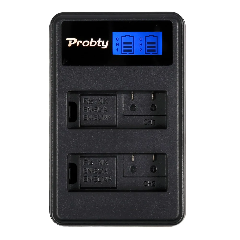 Probty New Enel14 En El14 Enel14 Lcd Camera Charger For Nikon D3100