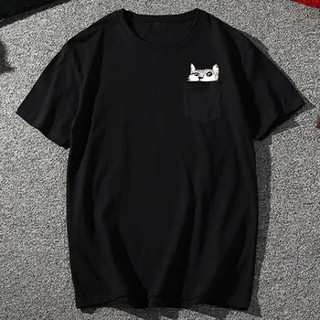 

Top Quality men T Shirts Fashion cat Cartoon Printed Casual T Shirt Men Brand T-shirt Cotton Tee Shirt Plus Size 2XL-8XL 155 cm