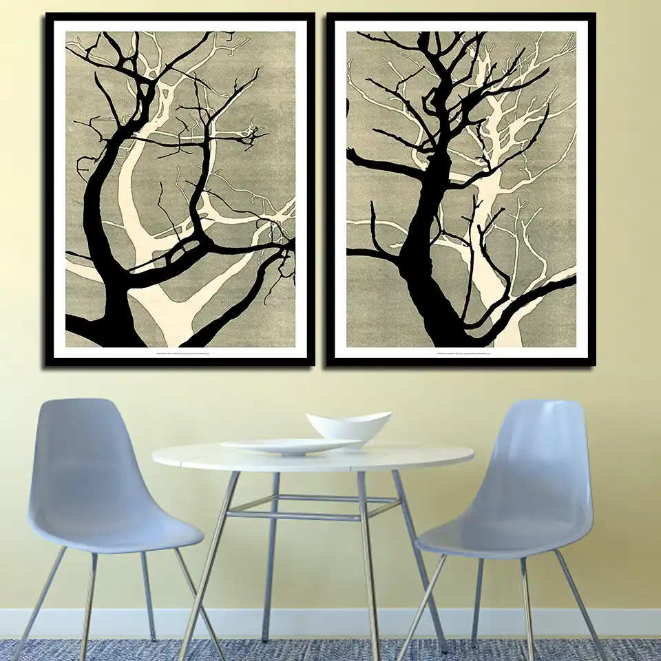 Abstract Dead Tree Branch Pictures Nordic Canvas Retro A4 Poster