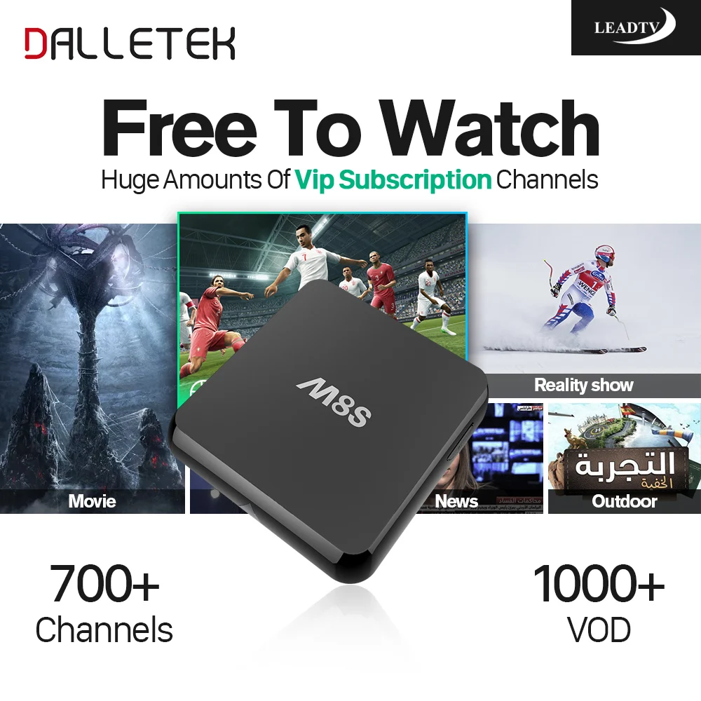 

Dalletektv Iptv Europe Android Tv Box 2GB With Free Arabic French Sport IPTV Channels Load Wireless Bluetooth HD Media Player