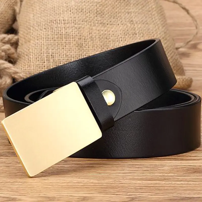 Ремень мужской из 100% натуральной кожи с латунными пряжками|men belt brand luxury|mens belts