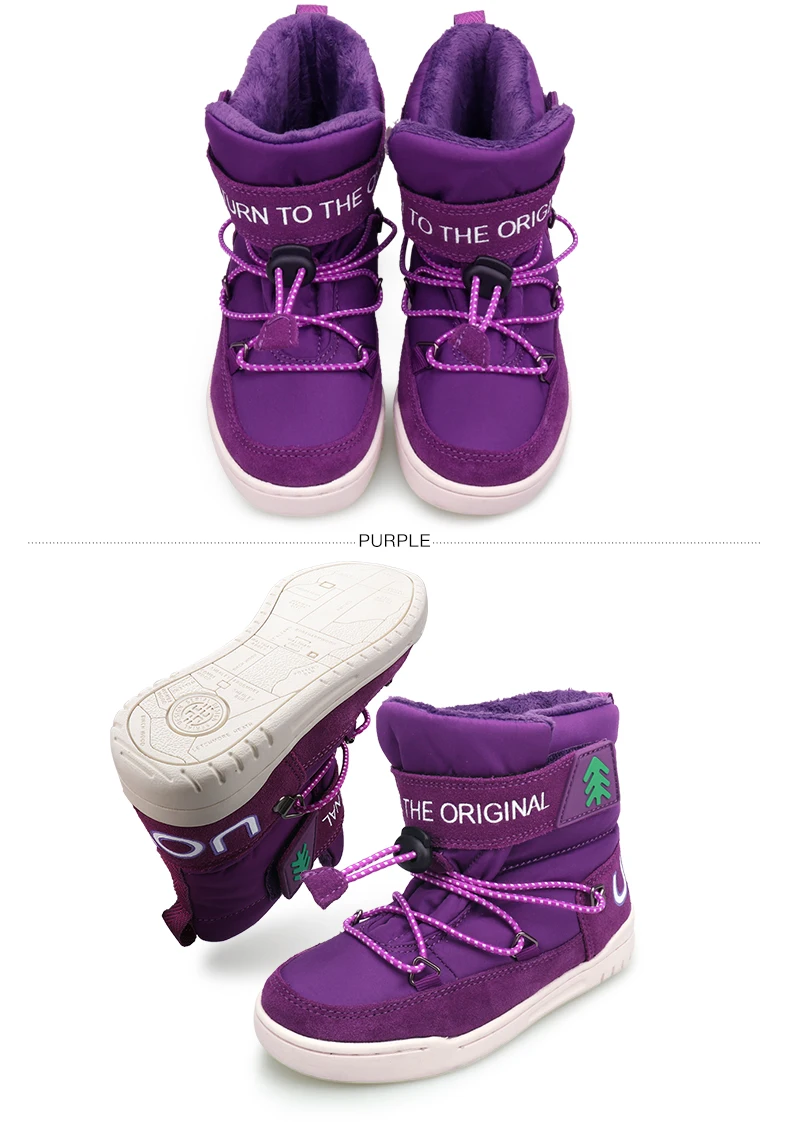 Winter Snow Boots Kids 2020 UOVO New Arrival Fashion Children Warm Boots Boys and Girls Shoes With Plush Lining #29-37