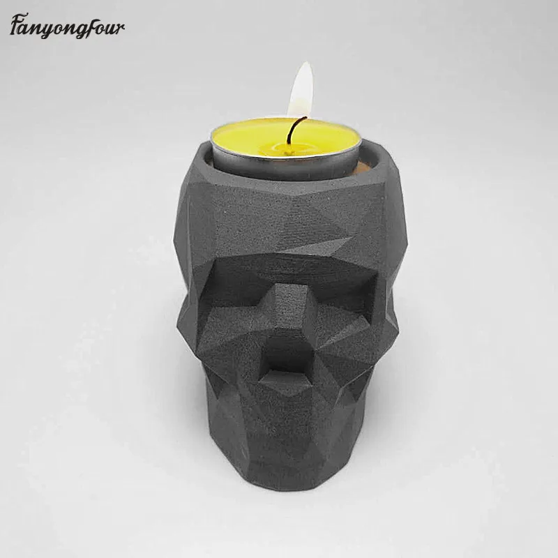 3D геометрическая форма для подсвечника в виде черепа силиконовая сделай сам