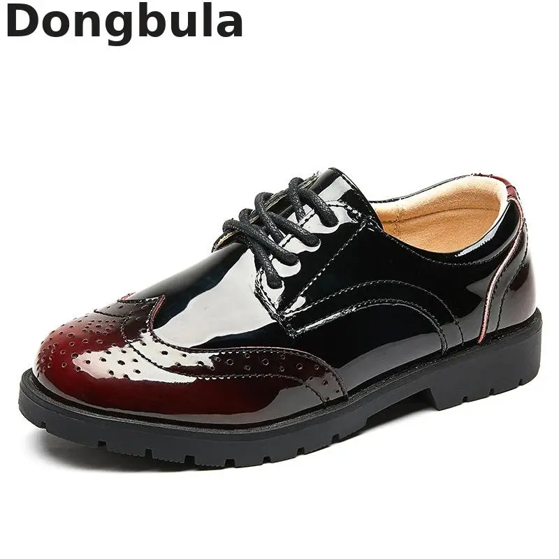 Comprare 2019 Nuovi Ragazzi di Scuola Scarpe di Cuoio Per Bambini Prestazioni Degli Studenti Scarpe Da Festa di Nozze Nero casual Appartamenti Luce Bambini Mocassini