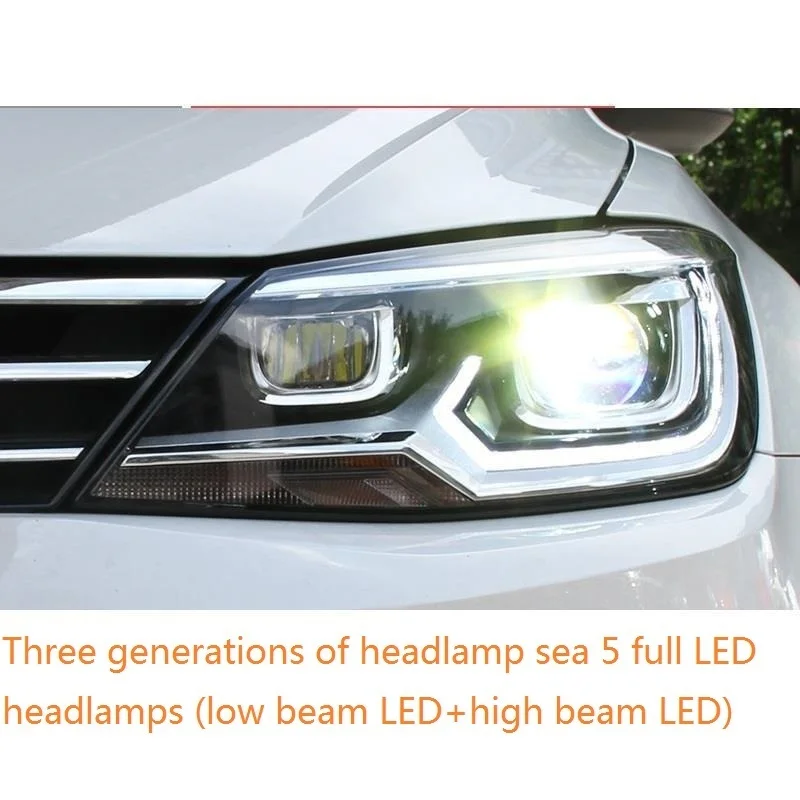 Number 5 Cob Дневной стиль Drl ходовые огни лампы Luces Led Para Авто Assessoires автомобиля освещение фары для Volkswagen Lamando - Цвет: Number 5
