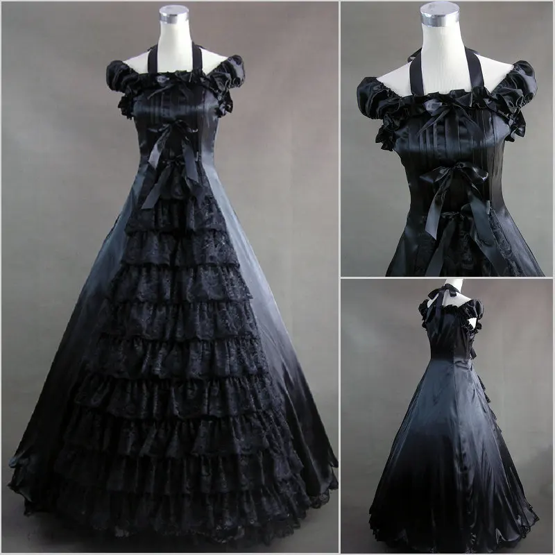 Может быть на заказ элегантное черное/белое хлопковое готическое платье лолиты на Хэллоуин вечернее платье для костюмированной вечеринки