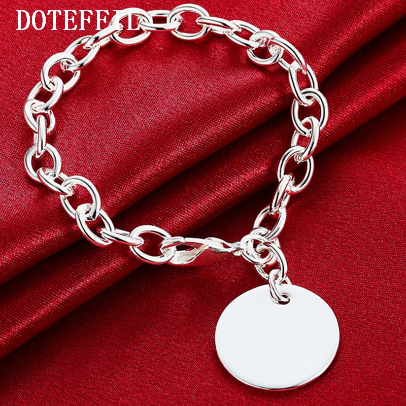 925 Silver Color Round Brand Bracelet Female Classic All-Match Temperament Fashion A Birthday Present Wholesale Jewelry