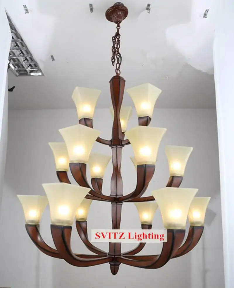 Penthouse Large vintage lamp chandelier for church hotel hall American