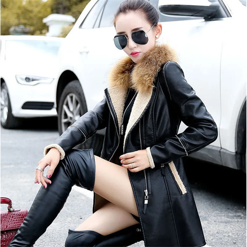Cuir Longue Hivers Cultiver 2016 De Thermique La Mode Colliers Composite Moralité Amovible Féminine Automne En Manteau Sa RgARwq4