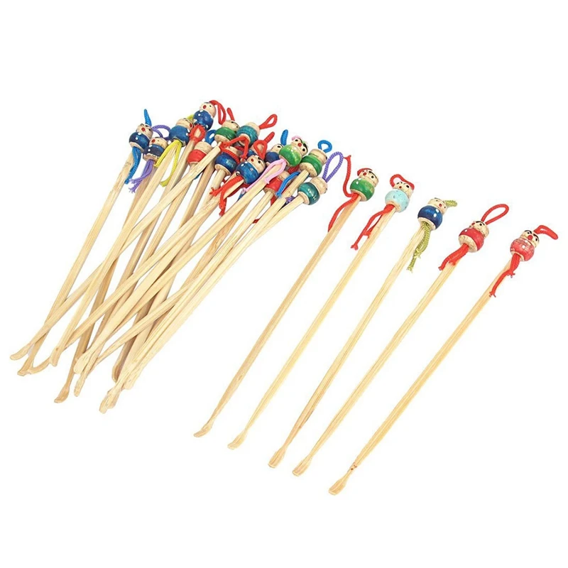 

Bamboo Japanese Doll Ear Wax Pick Spoons Earwax Remover 20pcs