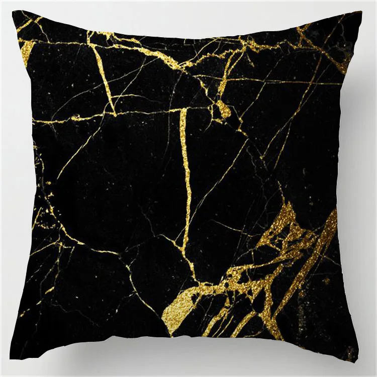 Крутой арт-дизайн знаменитая популярная мраморная черная Золотая стильная Роскошная наволочка с принтом квадратная накидка на диванную подушку Красивая наволочка