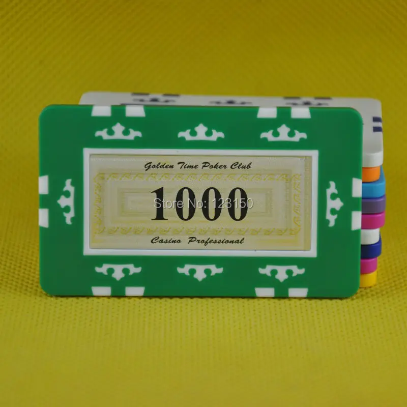 FM-010 прямоугольник покер чип, ABS материал, большие номиналы, 6 шт./лот