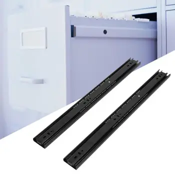 

3-Section Rail Ball Bearing Drawer Slides Glides Runners Damping Buffer Soft Close mechanism furniture sliding track 45*4.5cm