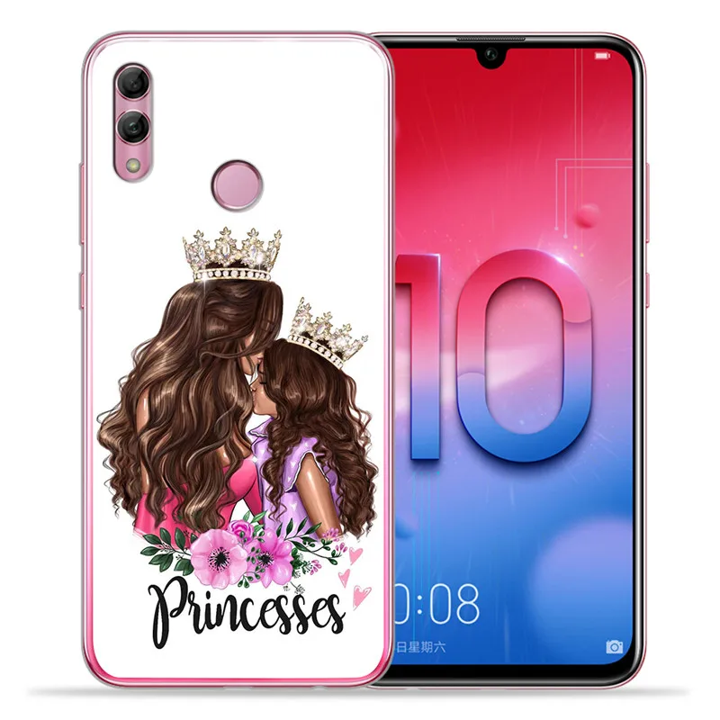 Роскошные Детские для мамы и дочери, queen женщина для huawei Honor 10 9 8 8X 8C 7A 7C 7X7 6X 6A Lite чехол для телефона защитный корпус чехол с мультипликационным принтом