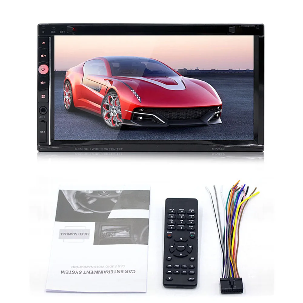 

Car Radio 2Din MP5 Multimedia Music Video Player 7" Touch Screen Bluetooth\FM\AUX\USB\SD\CD\Rear View Camera Stereo