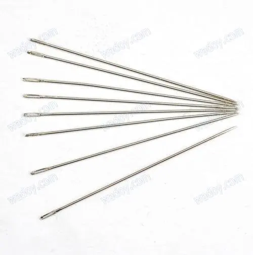 20pcs 0.78*62mm Stainless Steel Beading Needles Medium Flexible Twisted