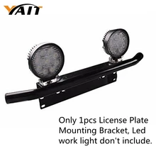 Black Bull Bar Front Bumper License Plate Mount Bracket Holder Offroad Light Bar