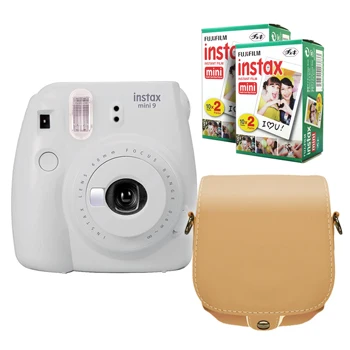 Fujifilm Instax Mini 9 Моментальное фото Камера серии+ Fuji Instax Mini Instant 40 пленка+ чехол из искусственной кожи сумка - Цвет: Smoky White