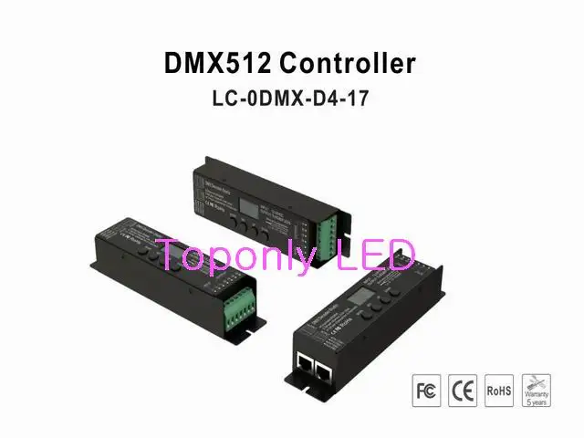 

2017 New OLED display dmx512 decoder DC12/24v DMX512(1990) protocol led controller with 35 RGBW color models and 256 grades