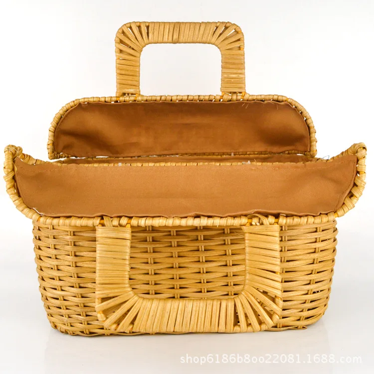 

New listing picnic beach storage baskets with handle straw storage basket