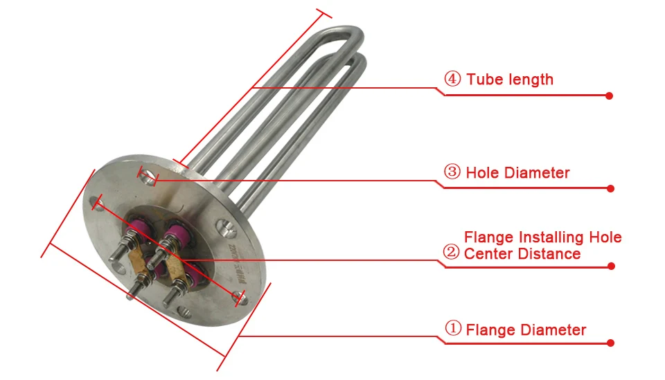 LJXH нагревательный элемент для масла 220 В фланцевого типа, 1 кВт/2 кВт нагревательная труба из нержавеющей стали для теплопроводной масляной плиты