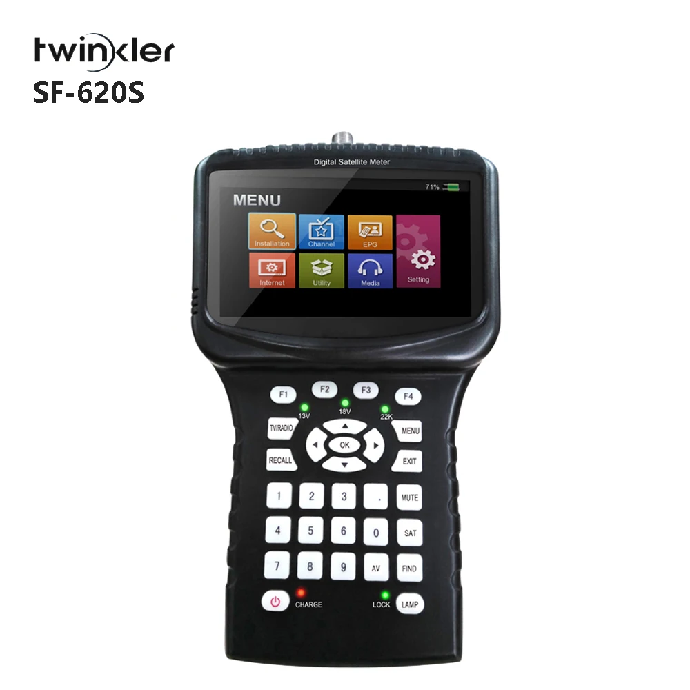 

Twinkler SF-620S DVB-S2 Satellite Finder with 4.3 inch LCD Screen Spectrum WiFi CS Analyzer CCTV Camera Monitor HD Satfinder