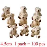 1ロット/1パック/100ピース4.5センチミニジョイントクマぬいぐるみウェディングカップルギフト子供の漫画のおもちゃクリスマスギフト卸売