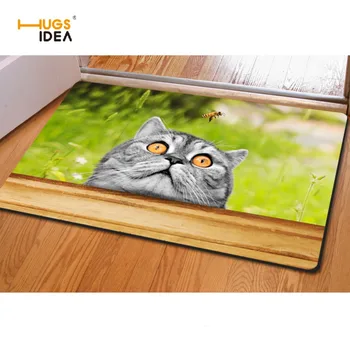 

HUGSIDEA Home Carpet 3D Cute Animal Cat Dog Printing Non-slip Doormat Rugs for Living Room Kitchen Bedroom Floor Mats Alfombras