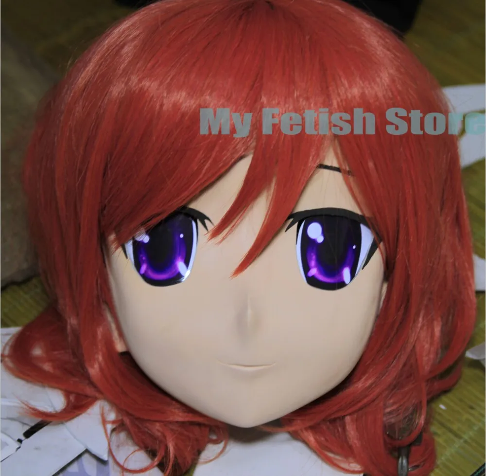 

(KM91843)Super Quality High Realistic Handmade Female Resin Full Head Kigurumi Mask Cosplay Anime Mask Crossdresser Doll