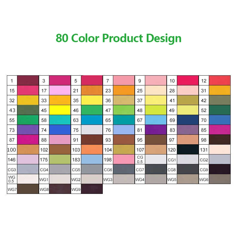 Touchfive спиртовые маркеры 30/40/60/80/168 Цвета Dual Head эскиз маркеры набор кистей и ручек для рисования манга дизайн товары для рукоделия - Цвет: 80-Product Design