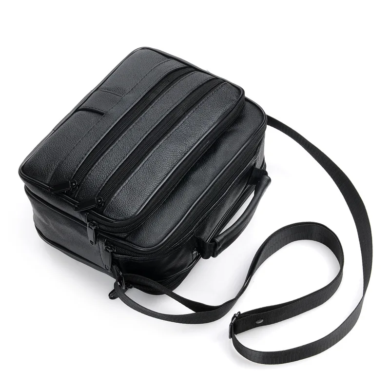 2019 New Men Leather Handbag Zipper Men Business bag Black Male Bag Shoulder bags Messenger bags me
