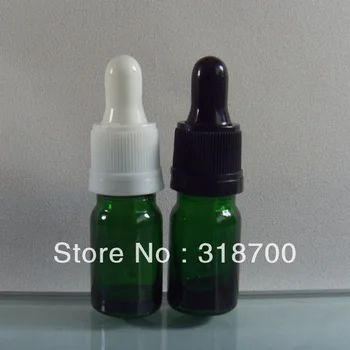 

200 x 5ml Green essential oil bottle with tamper evident dropper 5cc empty dropper vials
