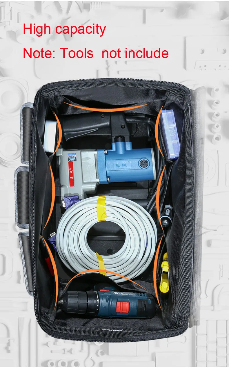Многофункциональные водонепроницаемые сумки для инструментов, набор ручных инструментов, сумка через плечо, Большая вместительная сумка для инструментов, оборудование, плоскогубцы, сумка для хранения, портативный набор инструментов