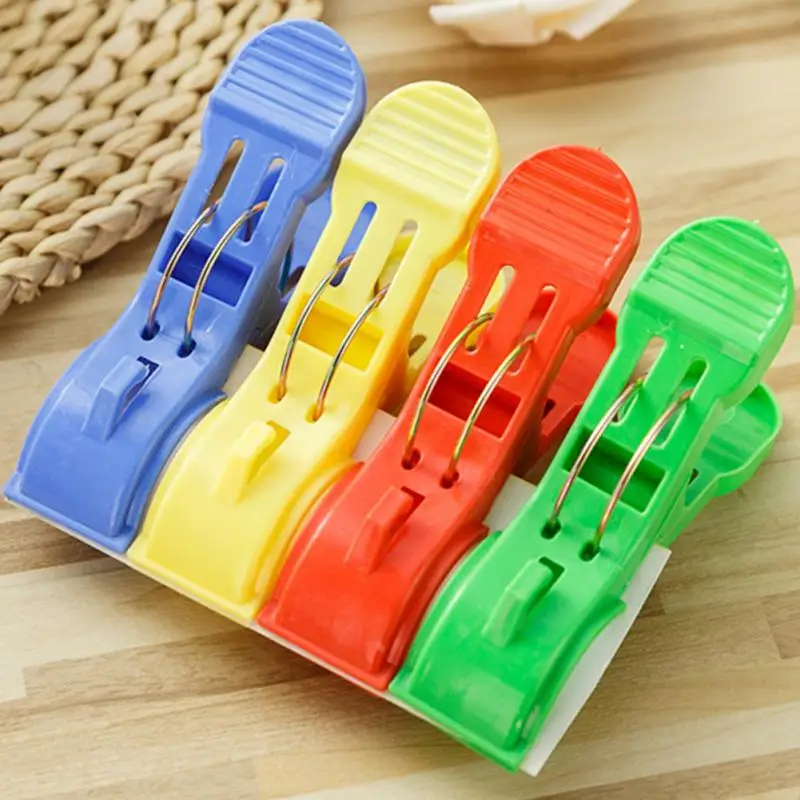 4 Pcs Laundry Clips Large Windproof Clip Cotton Quilt Clothing Plastic