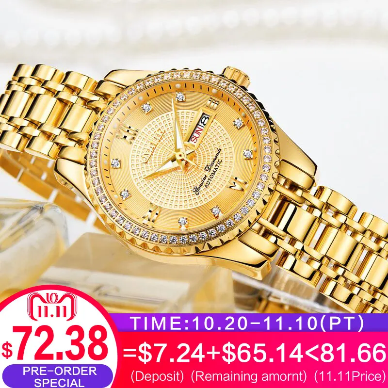 OYALIE Switzerland Brand Mechanical Watches Women Gold Watch Tourbillon Top Brand Luxury Automatic Wrist Watch erkek kol saati OYALIE Switzerland Brand Mechanical Watches Women Gold Watch Tourbillon Top Brand Luxury Automatic Wrist Watch erkek kol saati