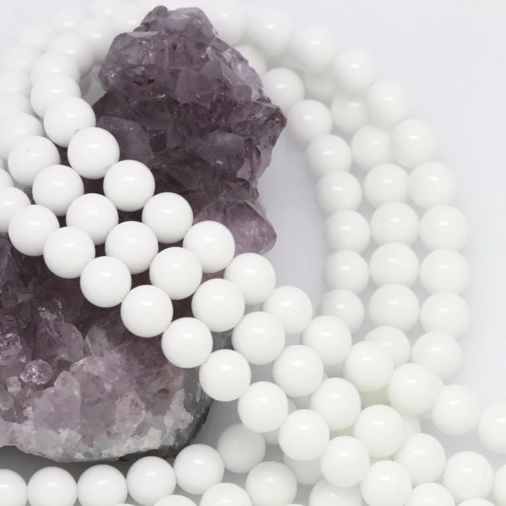 

new hot sale Fashion jewelry 6mm 8mm 10mm White Onyx Loose Beads Round 15.5" inch Wholesale and retail